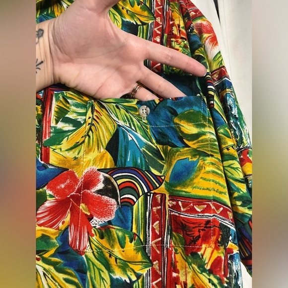 Cooke Street Green Tropical Hawaiian Shirt Large - Picture 6 of 9